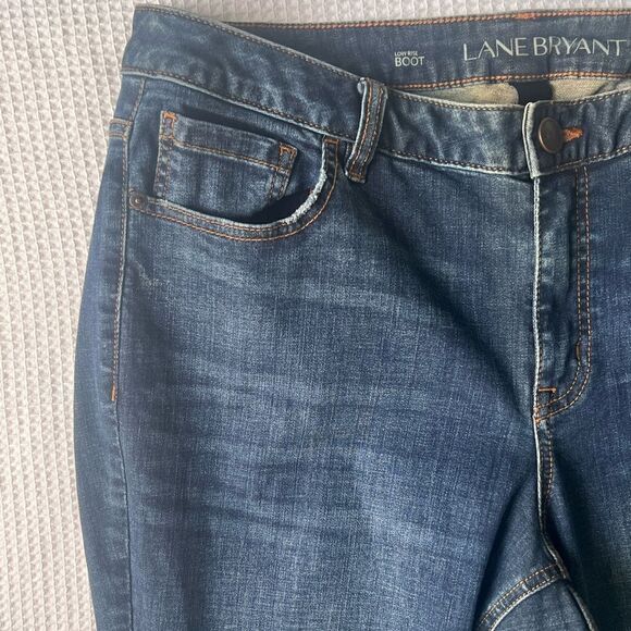 Lane Bryant Women's Low Rise Bootcut Dark wash Distressed Jeans sz 18 - Picture 8 of 13
